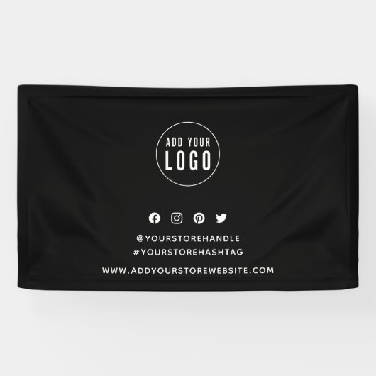 Logo Toevoegen Social Media Marketing Aangepaste K Spandoek (Horizontaal)