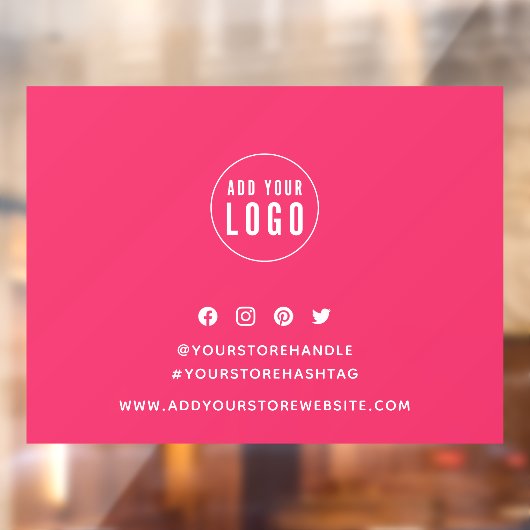 Logo Toevoegen Sociale Media Bewerkbare Achtergron Raamsticker (Vel 2)