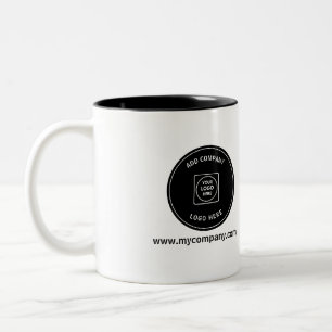 Logo toevoegen website tweetonige bedrijfsreclame  tweekleurige koffiemok