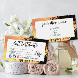 LOGO TOEVOEGEN Zakelijk cadeaubon marketing Visitekaartje