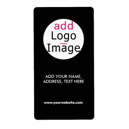 Logo toevoegen Zakelijk Chic Aanpasbaar Zwart Merk Etiket (Voorkant)