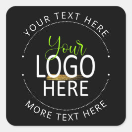Logo Toevoegen Zwart Maak Je Eigen Klein Bedrijf  Vierkante Sticker