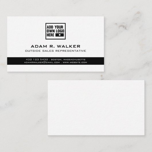 Logo toevoegen | Zwart-wit Visitekaartje (Voorkant / Achterkant)