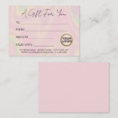 Logo trendy modern holografisch cadeaubon visitekaartje (Voorkant / Achterkant)