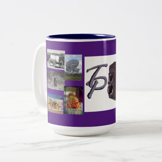 Logo Tweekleurige Koffiemok (Voorkant links)
