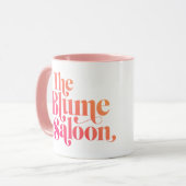 Logo tweetonige Mok (wit/roze) (Voorkant links)