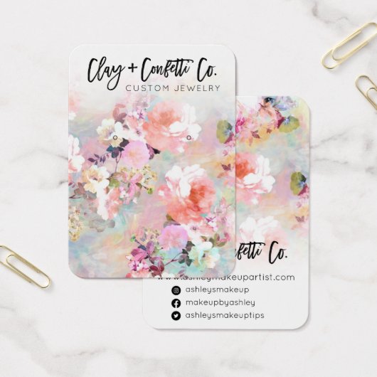 Logo typografie florale juwelen oorscherm visitekaartje (Kantoor)