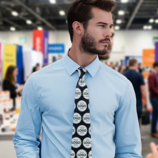 Logo Upload Aangepaste Zakelijke Zwarte Stropdas