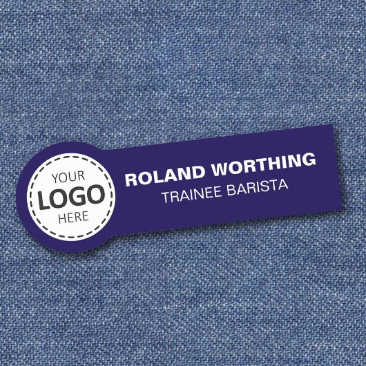 Logo Upload - Blue Simple Modern Staff Naamplaatje