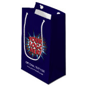 Logo Upload Custom Business Blue Klein Cadeauzakje (Voorkant Gekanteld)
