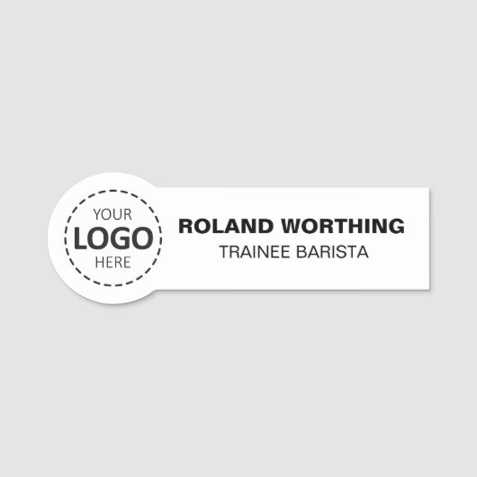 Logo Upload eenvoudig modern personeel Naamplaatje (Voorkant)