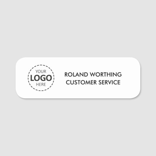 Logo Upload eenvoudig modern personeel Naamplaatje (Voorkant)