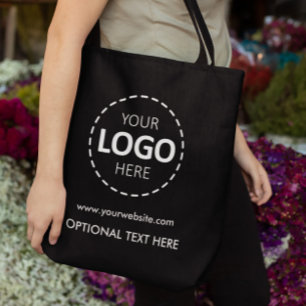 Logo Upload Marketing Black Canvas tas