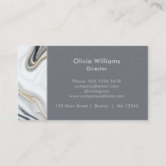 Logo Upload / Marmeren Achtergrond Visitekaartje (Achterkant)