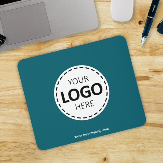 Logo Upload Modern Eenvoudig Blauwgroen Muismat
