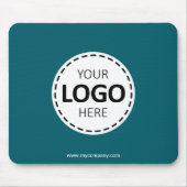 Logo Upload Modern Eenvoudig Blauwgroen Muismat (Voorkant)