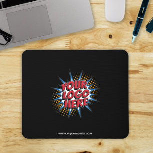 Logo upload modern eenvoudig zwart muismat