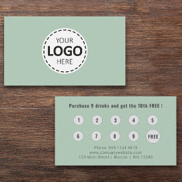 Logo Upload Modern Eenvoudige Olijfgroen Loyalitei Visitekaartje