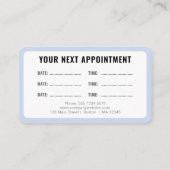 Logo Upload Modern Simple Appointment Baby Blue Visitekaartje (Achterkant)