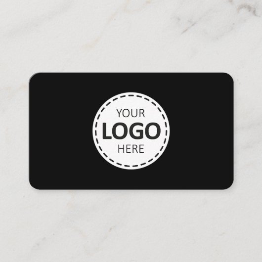 Logo Upload Modern Simple Appointment Black Visitekaartje (Voorkant)