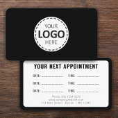 Logo Upload Modern Simple Appointment Black Visitekaartje