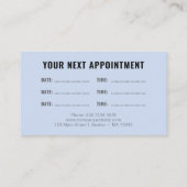 Logo Upload Modern Simple Appointment Blue Visitekaartje (Achterkant)