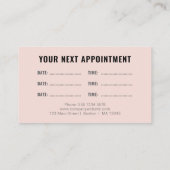 Logo Upload Modern Simple Appointment Blush Visitekaartje (Achterkant)