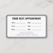 Logo Upload Modern Simple Appointment Gray Visitekaartje (Achterkant)