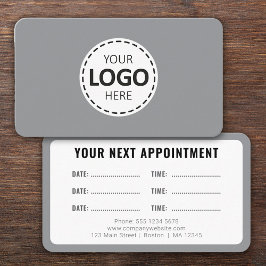 Logo Upload Modern Simple Appointment Gray Visitekaartje