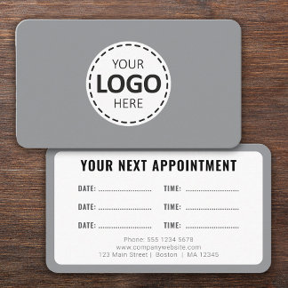 Logo Upload Modern Simple Appointment Gray Visitekaartje