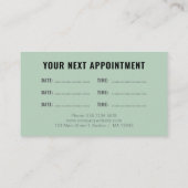 Logo Upload Modern Simple Appointment Olive Green Visitekaartje (Achterkant)