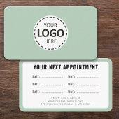 Logo Upload Modern Simple Appointment Olive Green Visitekaartje