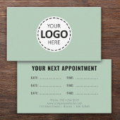 Logo Upload Modern Simple Appointment Olive Green Visitekaartje