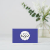 Logo Upload Modern Simple Blue Loyalty Visitekaartje (Staand voorkant)