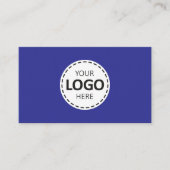 Logo Upload Modern Simple Blue Loyalty Visitekaartje (Voorkant)