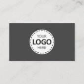 Logo Upload Modern Simple Grey Loyalty Visitekaartje (Voorkant)