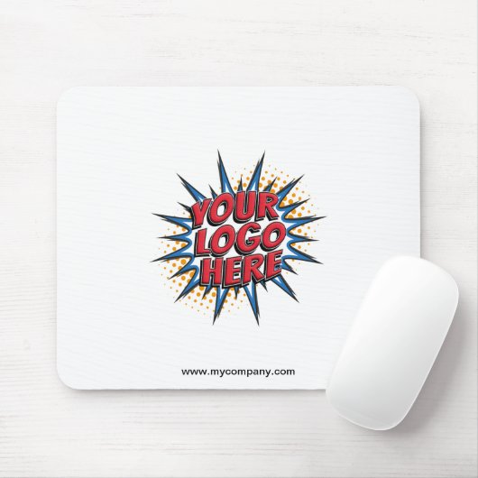 Logo Upload Modern Simple White Muismat (Met muis)