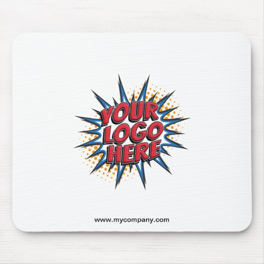 Logo Upload Modern Simple White Muismat (Voorkant)