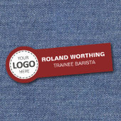 Logo Upload - Red Simple Modern Staff Naamplaatje