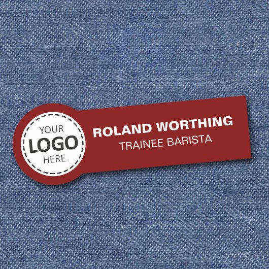 Logo Upload - Red Simple Modern Staff Naamplaatje