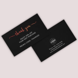 Logo upload rood dank u korting Visitekaartje