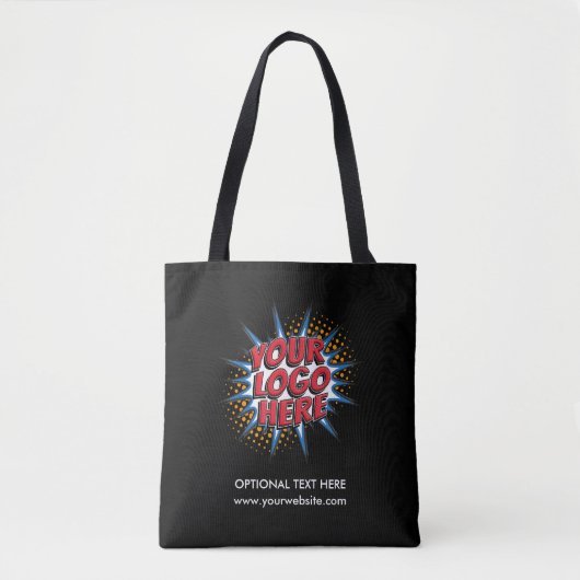 Logo Upload Zakelijke Marketing Zwarte Canvas tas (Voorkant)