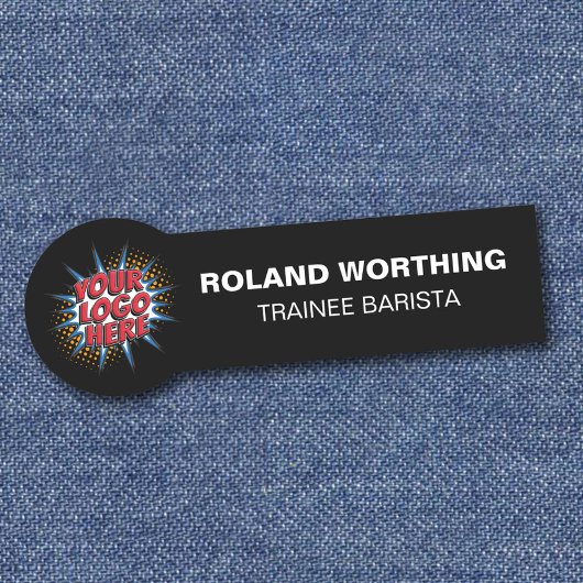 Logo Upload - Zwart Modern Personeel Naamplaatje