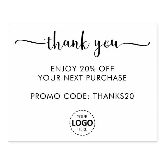 Logo Uploaden Bedankt Aangepaste korting Rubberstempel (Afrduk)