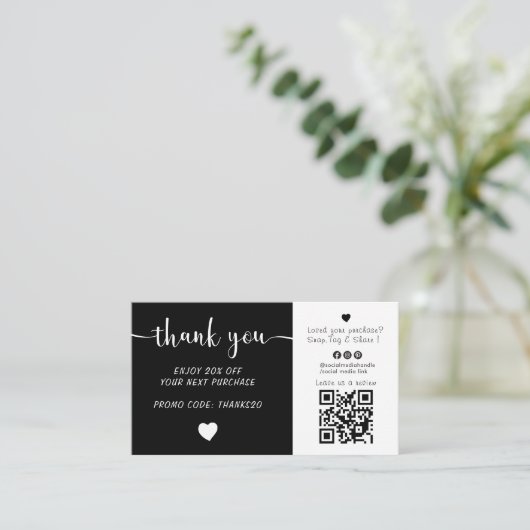 Logo Uploaden Bedankt Visitekaartje met korting (Staand voorkant)