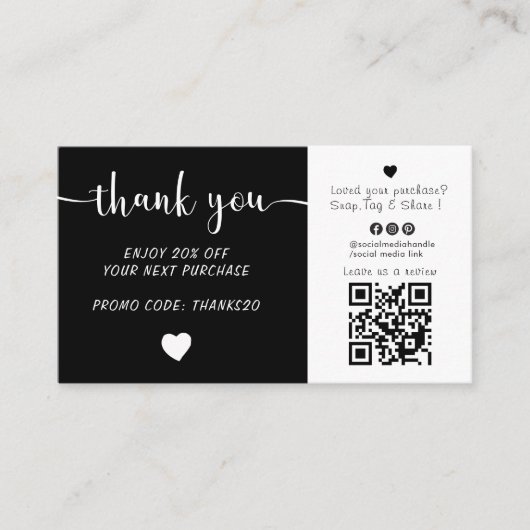 Logo Uploaden Bedankt Visitekaartje met korting (Voorkant)