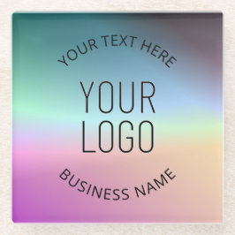 Logo uploaden | Kleurrijke veranderende gradiëntkl Glazen Onderzetter