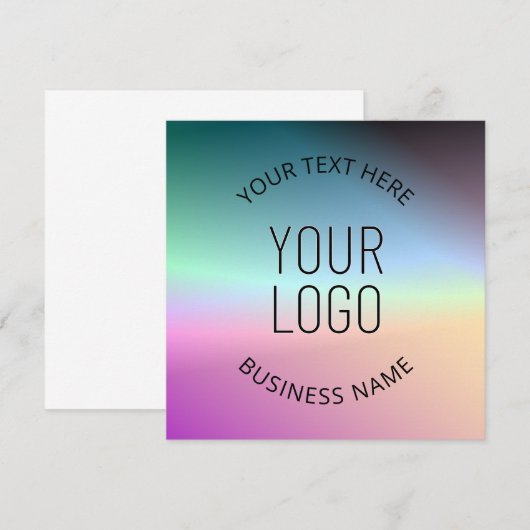 Logo uploaden | Kleurrijke veranderende gradiëntkl Kaart (Voorkant / Achterkant)