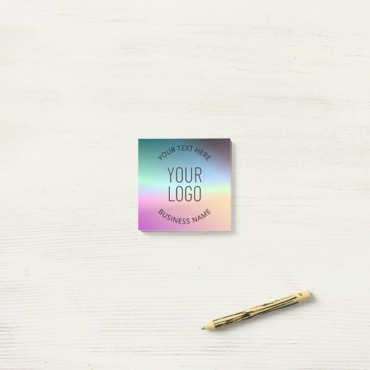 Logo uploaden | Kleurrijke veranderende gradiëntkl Post-it® Notes (Op bureau)