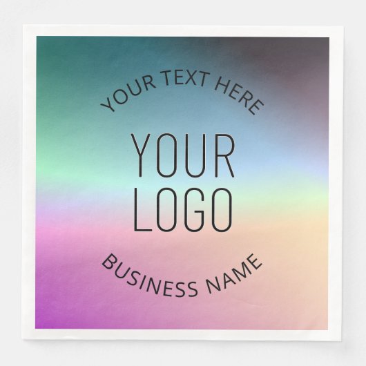 Logo uploaden | Kleurrijke veranderende gradiëntkl Servet (Voorkant)